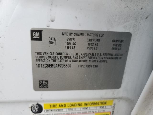 1G1ZC5EB9AF293300 - 2010 CHEVROLET MALIBU 1LT WHITE photo 13