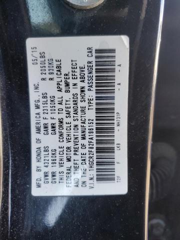 1HGCR2F82FA196152 - 2015 HONDA ACCORD EXL BLACK photo 13