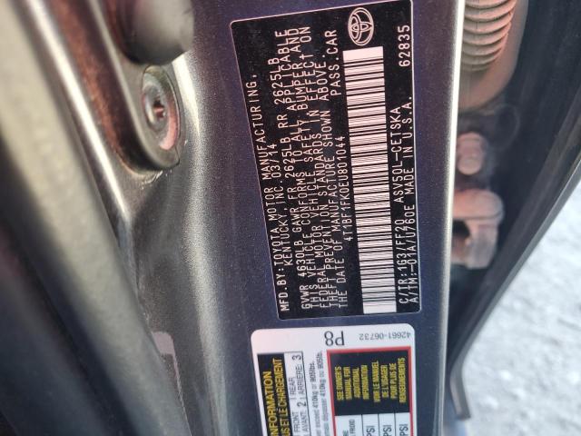 4T1BF1FK0EU801044 - 2014 TOYOTA CAMRY L BLACK photo 12