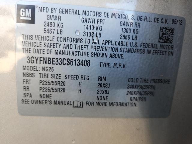 3GYFNBE33CS613408 - 2012 CADILLAC SRX PERFORMANCE COLLECTION Marrón foto 13