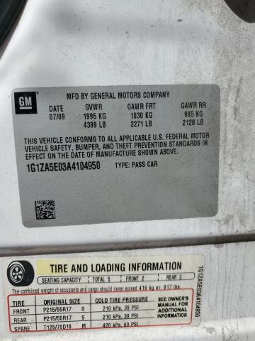 1G1ZA5E03A4104950 - 2010 CHEVROLET MALIBU LS 白色 照片 12