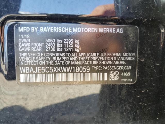 WBAJE5C5XKWW18059 - 2019 BMW 540 I BLUE photo 13
