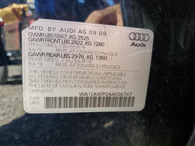 WA1LKAFP2AA036747 - 2010 AUDI Q5 PREMIUM PLUS Bleu photo 13