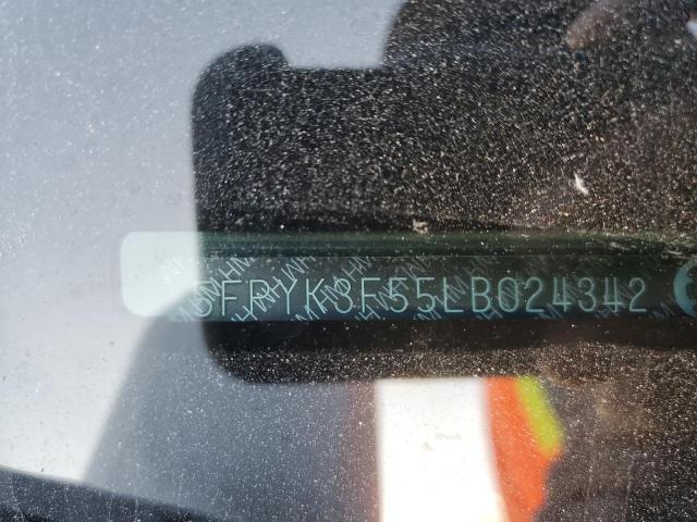 5FPYK3F55LB024342 - 2020 HONDA RIDGELINE RTL Білий фото 12