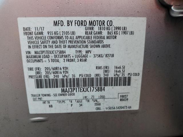 MAJ3P1TEXJC175884 - 2018 FORD ECOSPORT SE Күміс фото 12