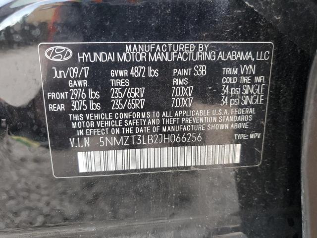 5NMZT3LB2JH066256 - 2018 HYUNDAI SANTA FE S BLACK photo 12