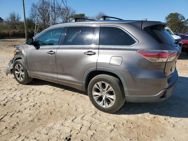 5TDKKRFH9ES019817 - 2014 TOYOTA HIGHLANDER XLE GRAY photo 2