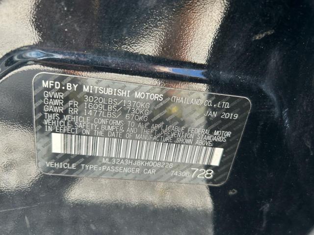 ML32A3HJ8KH008228 - 2019 MITSUBISHI MIRAGE ES BLACK photo 10