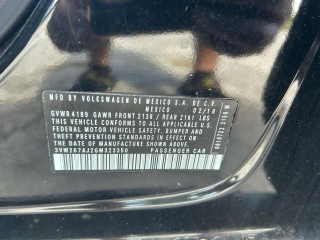 3VW267AJ2GM323350 - 2016 VOLKSWAGEN JETTA S BLACK photo 10