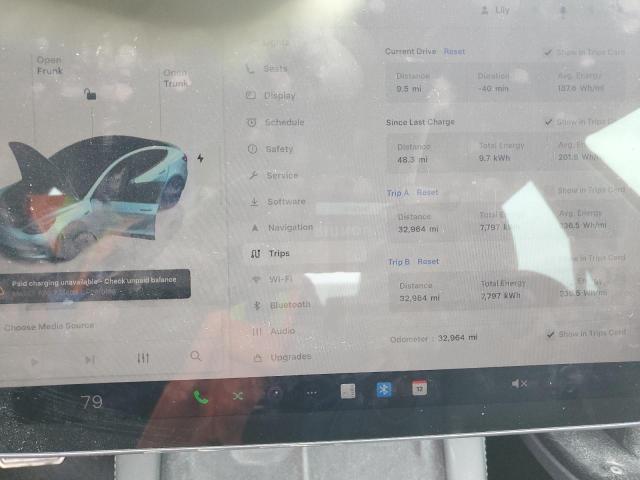 5YJ3E1EA8PF604039 - 2023 TESLA MODEL 3 Beyaz fotoğraf 9