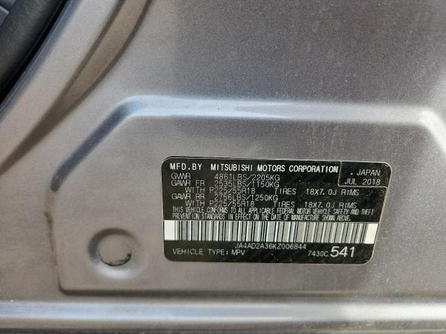 JA4AD2A36KZ006844 - 2019 MITSUBISHI OUTLANDER ES ვერცხლისფერი ფოტო 13