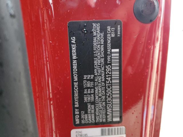 WMWSU3C50CT541295 - 2012 MINI COOPER წითელი ფოტო 12