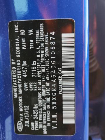 5XXGR4A64DG106874 - 2013 KIA OPTIMA SX أزرق صورة 12