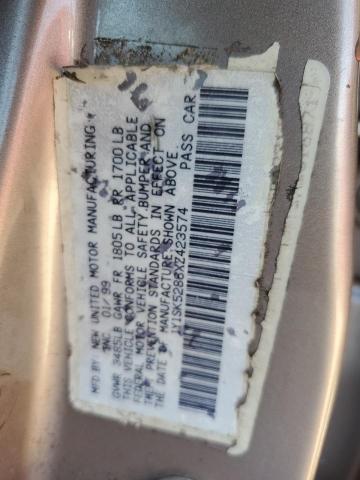 1Y1SK5288XZ423574 - 1999 CHEVROLET GEO PRIZM BASE SILVER photo 12