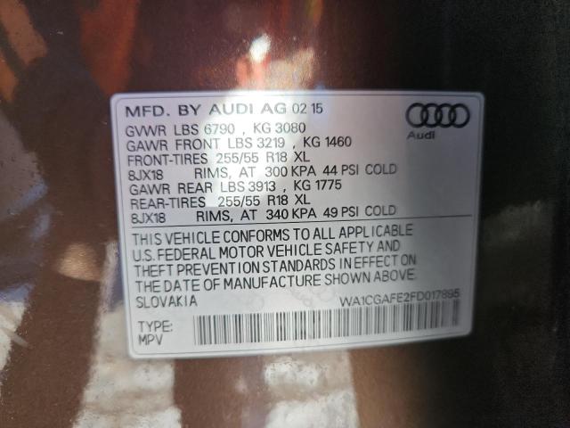 WA1CGAFE2FD017895 - 2015 AUDI Q7 PREMIUM ყავისფერი ფოტო 14
