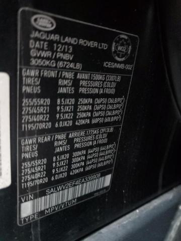 SALWV2EF4EA339908 - 2014 LAND ROVER RANGE ROVE AUTOBIOGRAPHY BLACK photo 13