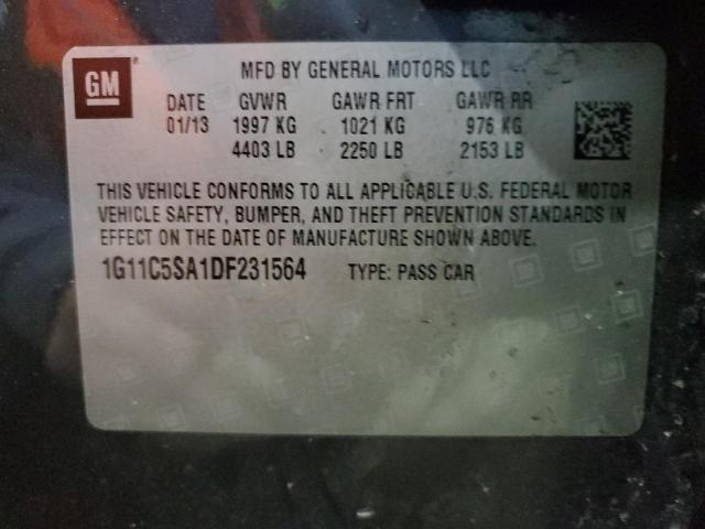 1G11C5SA1DF231564 - 2013 CHEVROLET MALIBU 1LT ნაცრისფერი ფოტო 12