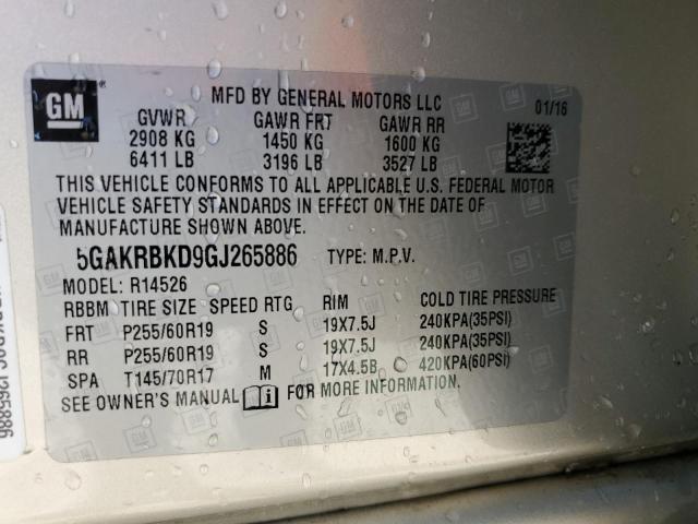 5GAKRBKD9GJ265886 - 2016 BUICK ENCLAVE Bej foto 13