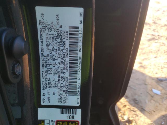 5TEJU4GN8AZ672018 - 2010 TOYOTA TACOMA DOUBLE CAB PRERUNNER BLACK photo 12