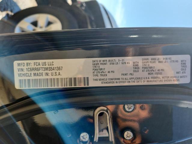 1C6RR6FT3MS541367 - 2021 RAM 1500 CLASS TRADESMAN Qara foto 12
