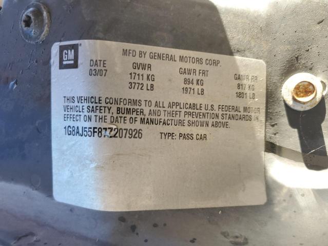 1G8AJ55F87Z207926 - 2007 SATURN ION LEVEL 2 Бирюзовый фото 12