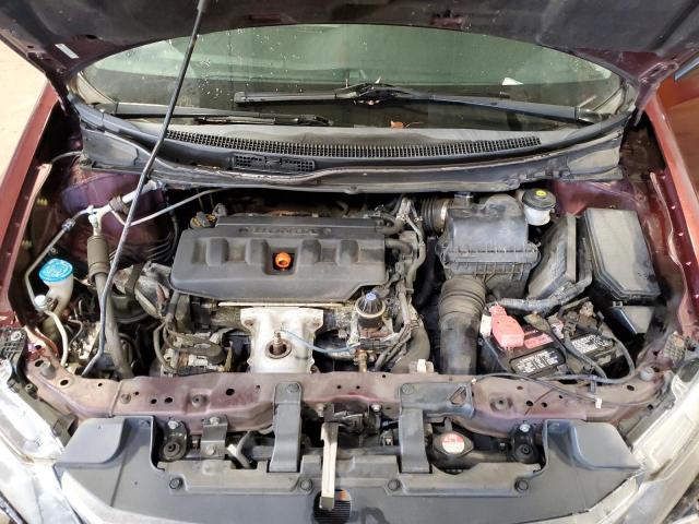 19XFB2F56CE376281 - 2012 HONDA CIVIC LX BURGUNDY photo 11
