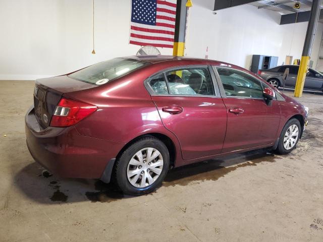 19XFB2F56CE376281 - 2012 HONDA CIVIC LX BURGUNDY photo 3