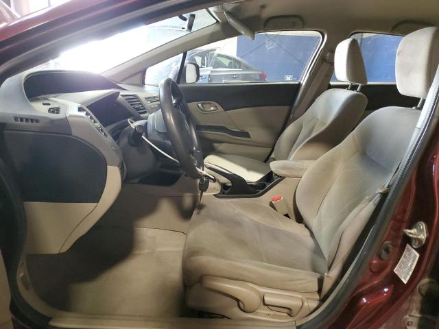 19XFB2F56CE376281 - 2012 HONDA CIVIC LX BURGUNDY photo 7