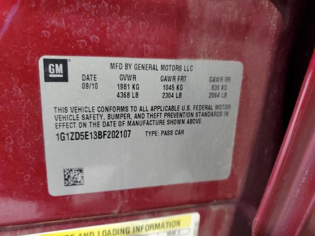 1G1ZD5E13BF202107 - 2011 CHEVROLET MALIBU 2LT MAROON photo 12