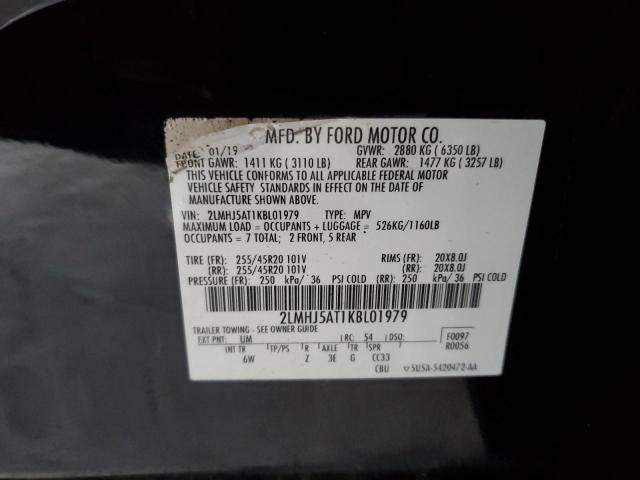 2LMHJ5AT1KBL01979 - 2019 LINCOLN MKT BLACK photo 13