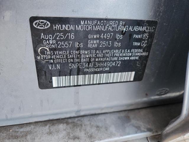 5NPE34AF3HH490472 - 2017 HYUNDAI SONATA SPORT ვერცხლისფერი ფოტო 12