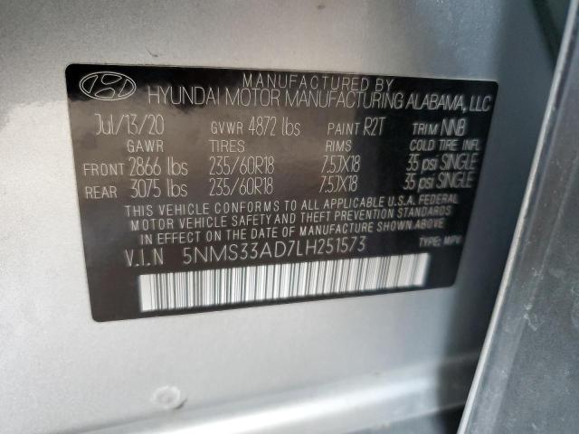 5NMS33AD7LH251573 - 2020 HYUNDAI SANTA FE SEL Boz foto 13