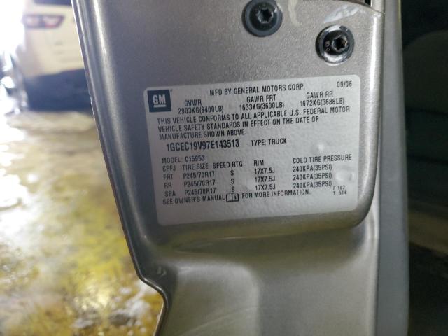 1GCEC19V97E143513 - 2007 CHEVROLET SILVERADO C1500 CLASSIC Krem foto 12