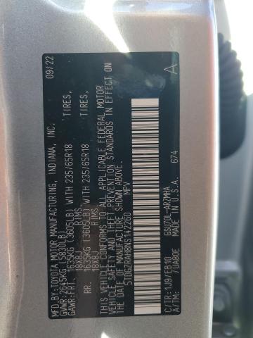 5TDGZRAH8NS142260 - 2022 TOYOTA HIGHLANDER XLE SILVER photo 13