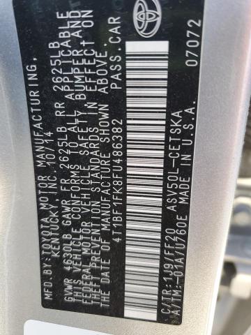 4T1BF1FK8FU486382 - 2015 TOYOTA CAMRY LE SILVER photo 12