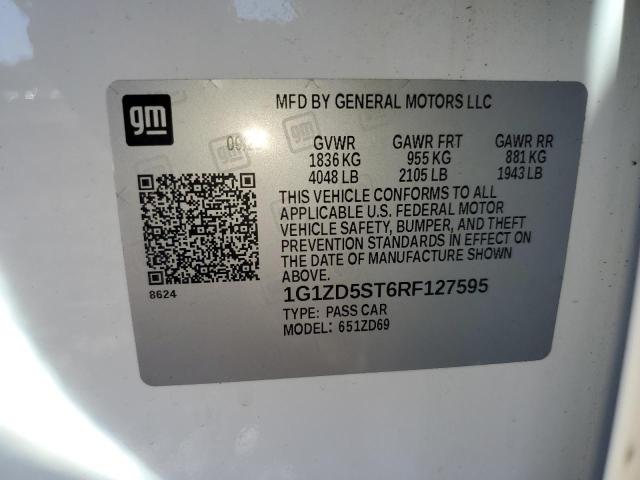 1G1ZD5ST6RF127595 - 2024 CHEVROLET MALIBU LT WHITE photo 12