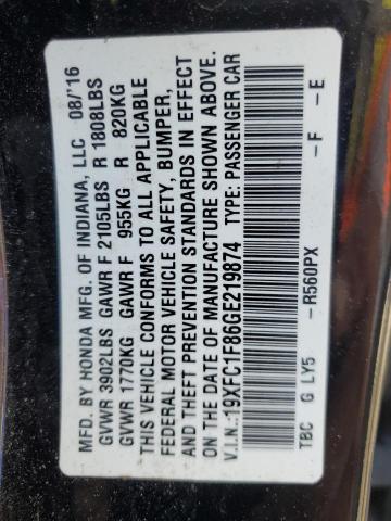 19XFC1F86GE219874 - 2016 HONDA CIVIC EX PURPLE photo 12