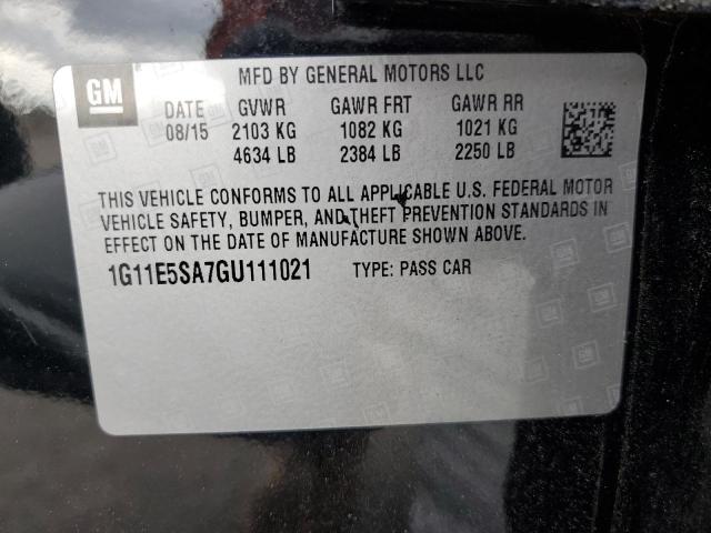 1G11E5SA7GU111021 - 2016 CHEVROLET MALIBU LIMITED LTZ 黑色 照片 12