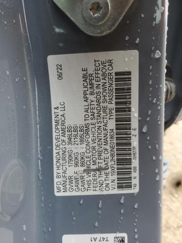 19XFL2H80NE018634 - 2022 HONDA CIVIC SPORT GRAY photo 13