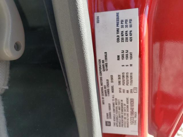 1GCCS198648169369 - 2004 CHEVROLET COLORADO წითელი ფოტო 12