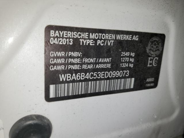 WBA6B4C53ED099073 - 2014 BMW 650 XI GRAN COUPE WHITE photo 12