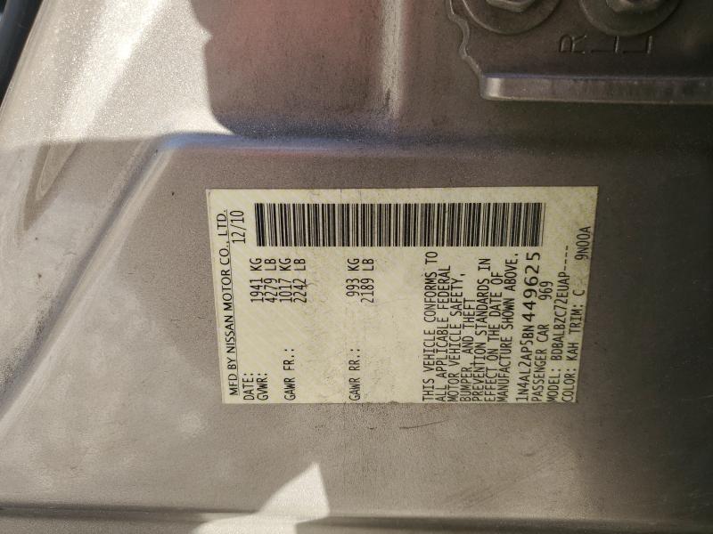 1N4AL2AP5BN449625 - 2011 NISSAN ALTIMA BASE TAN photo 12