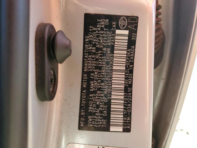 2T1BU4EE5DC929069 - 2013 TOYOTA COROLLA BASE 银色 照片 12