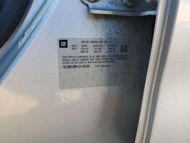 1G1BE5SM1J7108328 - 2018 CHEVROLET CRUZE LT SILVER photo 12