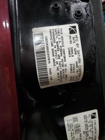 1G8ZG52852Z247879 - 2002 SATURN SL1 RED photo 12