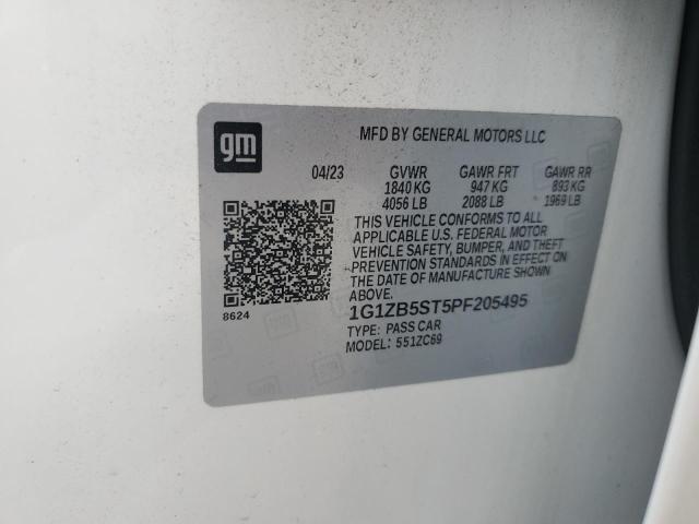 1G1ZB5ST5PF205495 - 2023 CHEVROLET MALIBU LS Білий фото 12