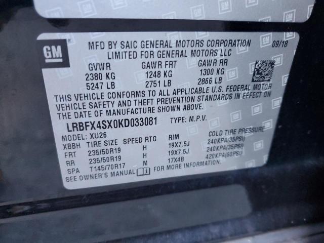 LRBFX4SX0KD033081 - 2019 BUICK ENVISION PREMIUM II BLACK photo 13