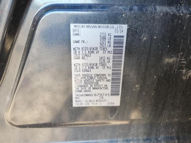 5N1AR2MM6EC679745 - 2014 NISSAN PATHFINDER S გრაფიტი ფოტო 12