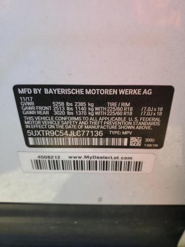 5UXTR9C54JLC77136 - 2018 BMW X3 XDRIVE30I WHITE photo 13