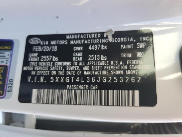 5XXGT4L36JG253262 - 2018 KIA OPTIMA LX თეთრი ფოტო 12